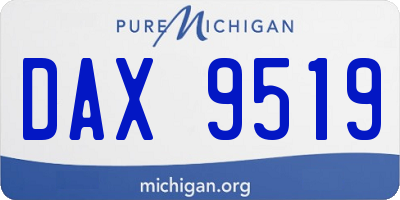 MI license plate DAX9519