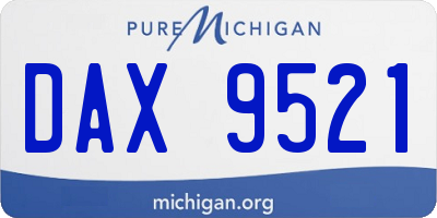 MI license plate DAX9521