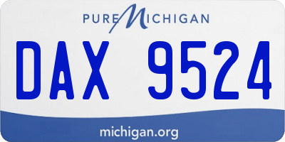 MI license plate DAX9524