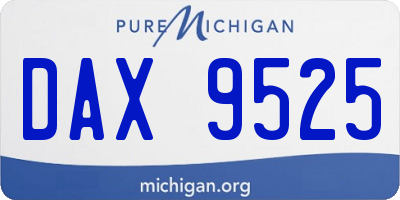 MI license plate DAX9525