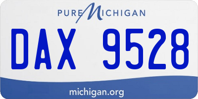 MI license plate DAX9528