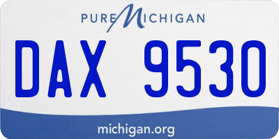 MI license plate DAX9530