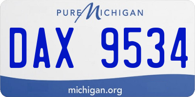 MI license plate DAX9534