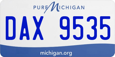 MI license plate DAX9535