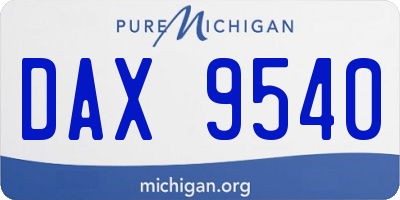 MI license plate DAX9540