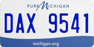 MI license plate DAX9541