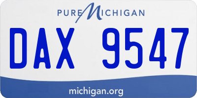 MI license plate DAX9547
