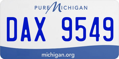 MI license plate DAX9549