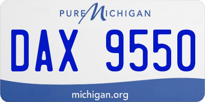 MI license plate DAX9550