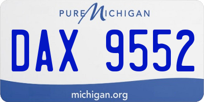 MI license plate DAX9552