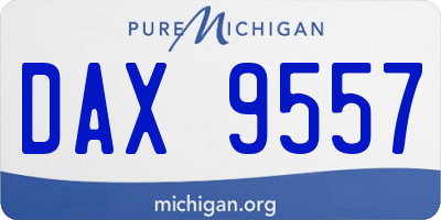 MI license plate DAX9557
