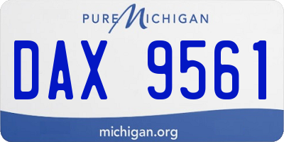 MI license plate DAX9561