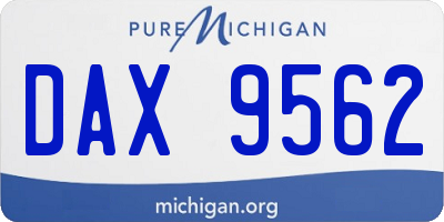 MI license plate DAX9562