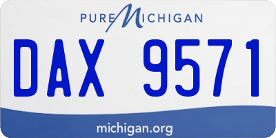 MI license plate DAX9571