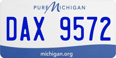 MI license plate DAX9572