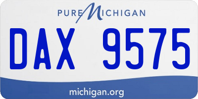 MI license plate DAX9575