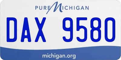 MI license plate DAX9580