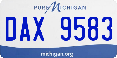 MI license plate DAX9583