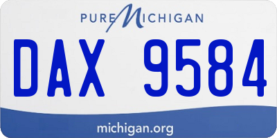 MI license plate DAX9584
