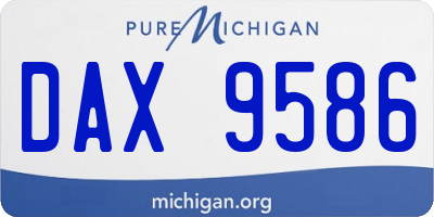 MI license plate DAX9586