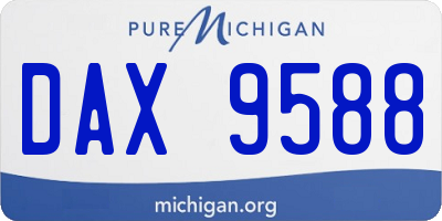 MI license plate DAX9588