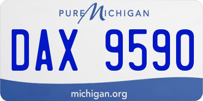 MI license plate DAX9590