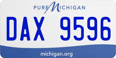 MI license plate DAX9596