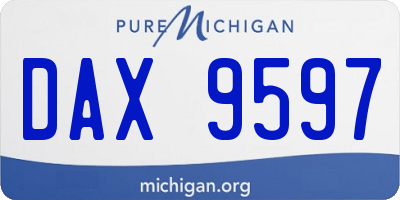 MI license plate DAX9597