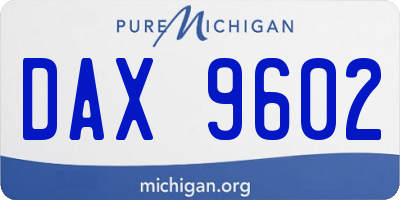 MI license plate DAX9602