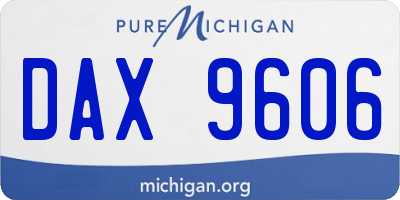 MI license plate DAX9606