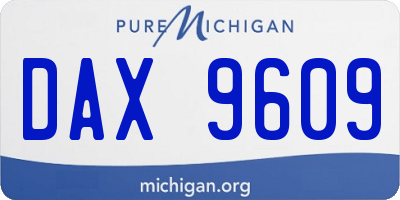 MI license plate DAX9609