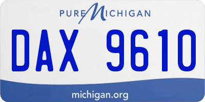 MI license plate DAX9610