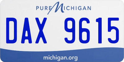 MI license plate DAX9615