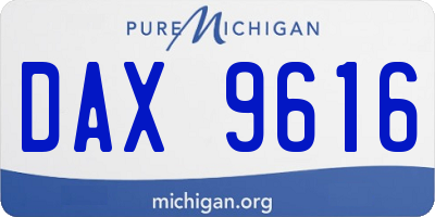 MI license plate DAX9616