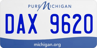 MI license plate DAX9620