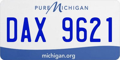 MI license plate DAX9621