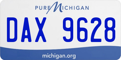 MI license plate DAX9628