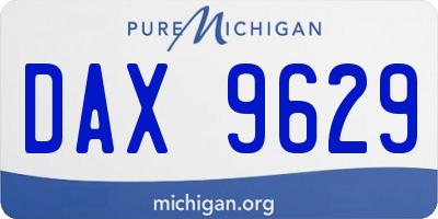 MI license plate DAX9629