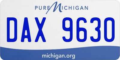 MI license plate DAX9630