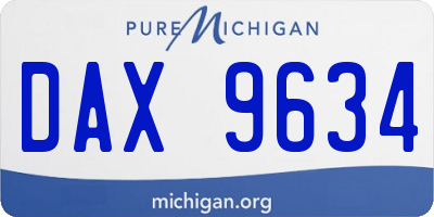 MI license plate DAX9634