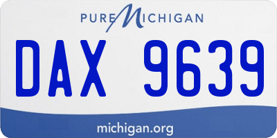 MI license plate DAX9639