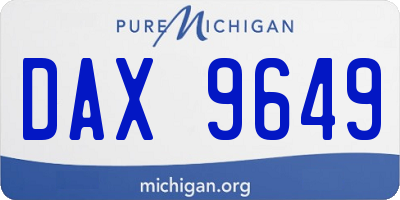 MI license plate DAX9649