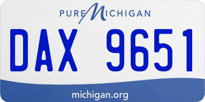 MI license plate DAX9651
