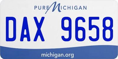 MI license plate DAX9658