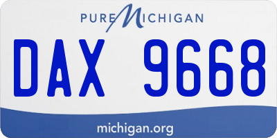 MI license plate DAX9668