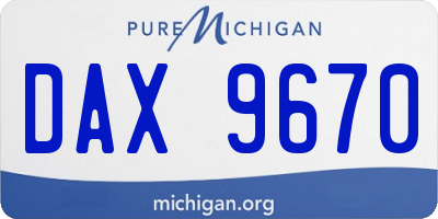 MI license plate DAX9670