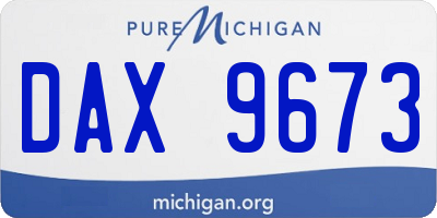 MI license plate DAX9673