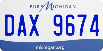 MI license plate DAX9674