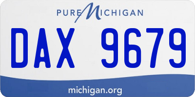 MI license plate DAX9679