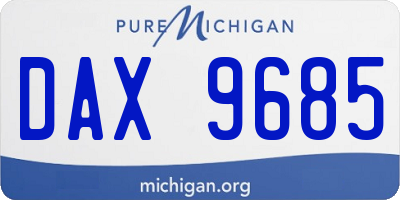 MI license plate DAX9685